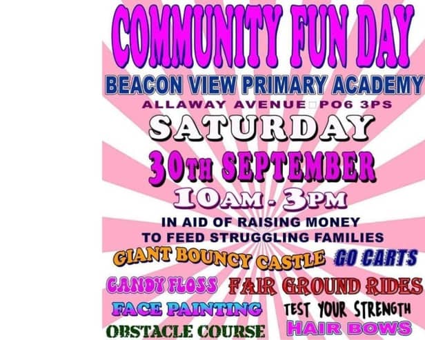 Beacon View Primary Academy are hosting a family fun day this weekend to raise money for struggling families.