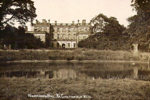 Wingerworth Hall, surviving south range (now known as Estate House) probably dates from 1698, and altered in the 18th Century. Chesterfield Civic Society said: "Listed Grade II. Requires almost complete restoration to make it fit for habitation."
