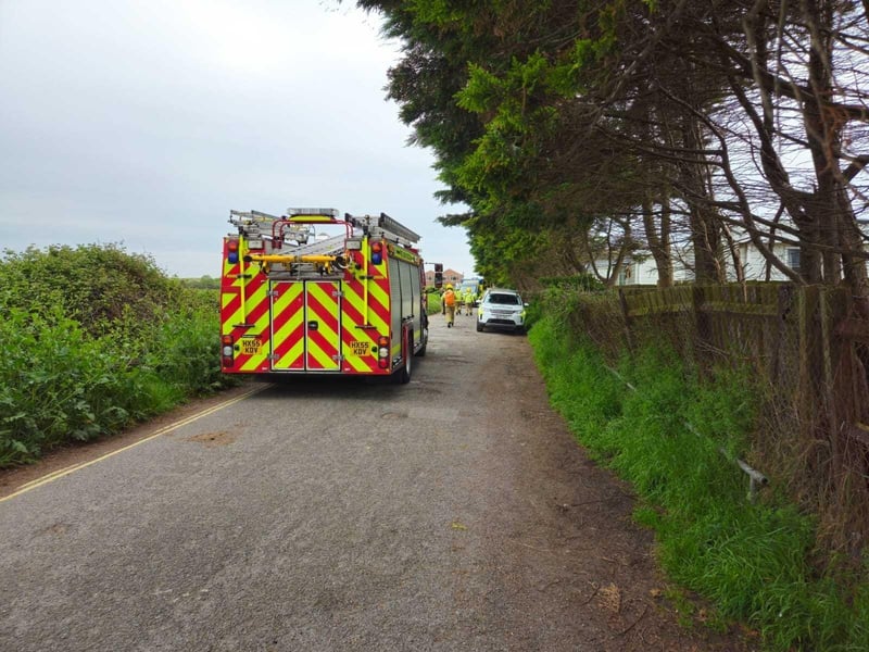 Fire services on the scene of the emergency incident. Picture by Stu Vaizey