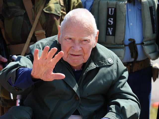 Pictured is: D-Day veteran Bob Jones (99) from Hayling Island, is a resident of Wimborne Care Home. Picture: Sarah Standing (060624-509)