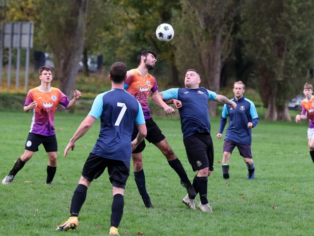 Fundraising (blue) v King George Rovers. Picture: Sam Stephenson.