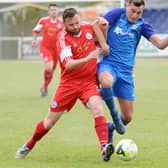 Striker Jason Parish, right, will return for Baffins at Brockenhurst this weekend. Picture: Sarah Standing