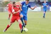 Striker Jason Parish, right, will return for Baffins at Brockenhurst this weekend. Picture: Sarah Standing