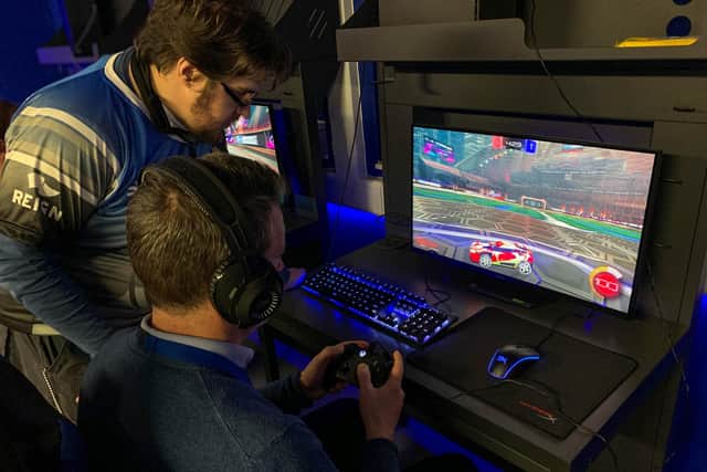 The launch of the brand new shark tank e-sports arena at St Vincent's College in Gosport on November 10, 2021