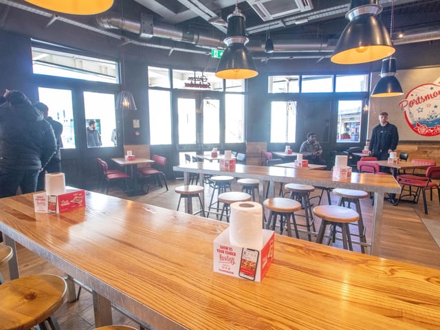 New restaurant, Slim Chickens has opened in Gunwharf Quays, Portsmouth on 26th January 2024
Pictured: Interior of Slim Chickens at Gunwharf Quays, Portsmouth
Picture: Habibur Rahman