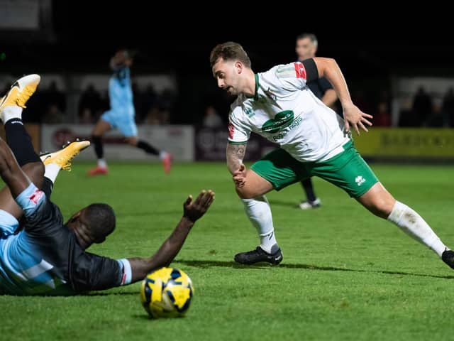 Former Pompey midfielder Charlie Bell has left Bognor after 49 matches and eight goals to join Horsham. Picture: Lyn Phillips