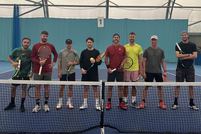 PTC v CourtX 2nds (from left): John Taylor, Jack Conway, Wilson Neaves, Macca Neaves, Rob Fairall, Jack Holmes, Ollie Neal, Mark Himmens