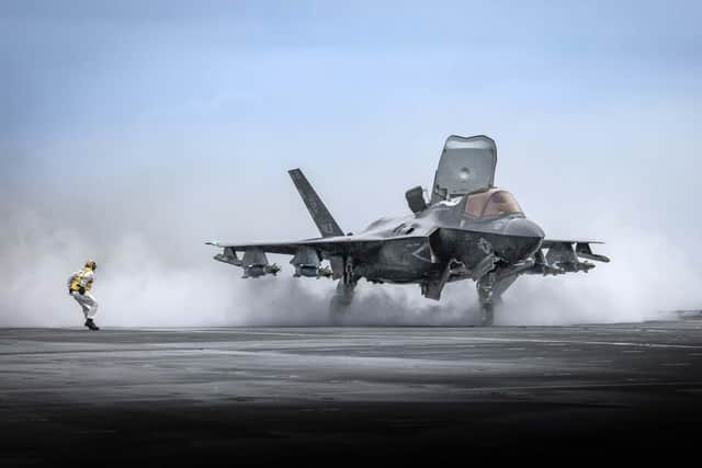 Loaded F-35B cleared to launch from HMS Prince of Wales after engaging beast mode. Picture: LPhot Finn Stainer-Hutchins.