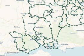 The new parliamentary constituency boundaries for Hampshire. Picture: Commons Library