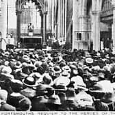 Some of the congregation in St John's Catholic cathedral for the requiem mass after the Battle of Jutland. Picture: Robert James collection.