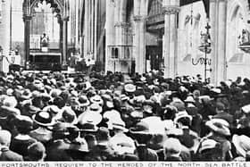 Some of the congregation in St John's Catholic cathedral for the requiem mass after the Battle of Jutland. Picture: Robert James collection.