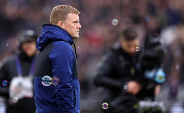 Newcastle United head coach Eddie Howe is preparing to face Brentford at the Brentford Community Stadium. (Photo by Warren Little/Getty Images)