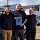 From left - Matthew Morrell, Ryan Davis and Paul Schock with the Dealer of the Year Award