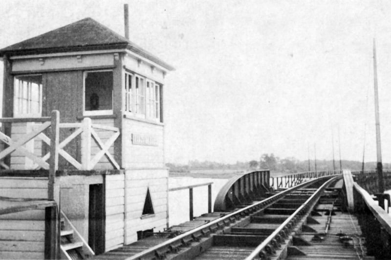 Langstone Railway bridge. The wooden trestle railway bridge that crossed Langstone Harbour