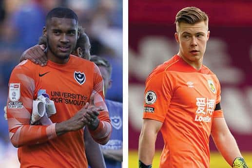 Pompey keeper Gavin Bazunu and Sheffield Wednesday stopper Bailey Peacock-Farrell