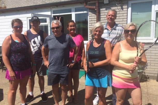 Alverstoke 2nds v Stubbington mixed (from left) Jaz Dave, Josh Thompson, Adrian Allsop, Tara Creasy, Jan Smith, Mark Witham, Karen McCulloch
