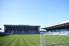 An empty Fratton Park is pictured ahead of the match between Portsmouth and Gillingham at Fratton Park on February 27, 2021 in Portsmouth, England.  (Photo by Warren Little/Getty Images)
