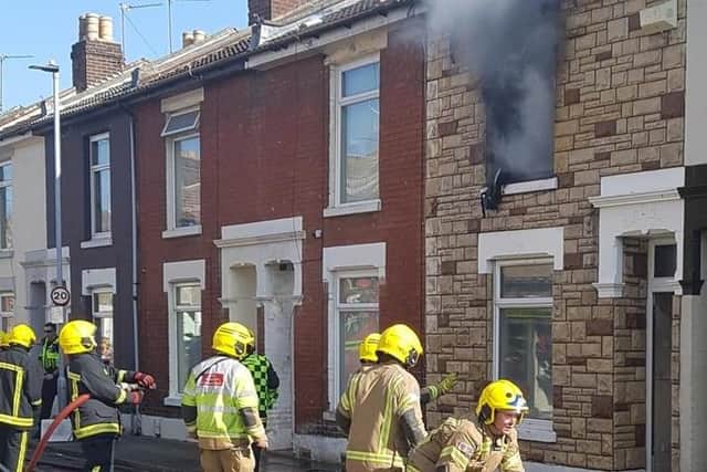 The fire in Lincoln Road, Fratton, on April 14 2020. Picture: Steve Buchanan-Lee