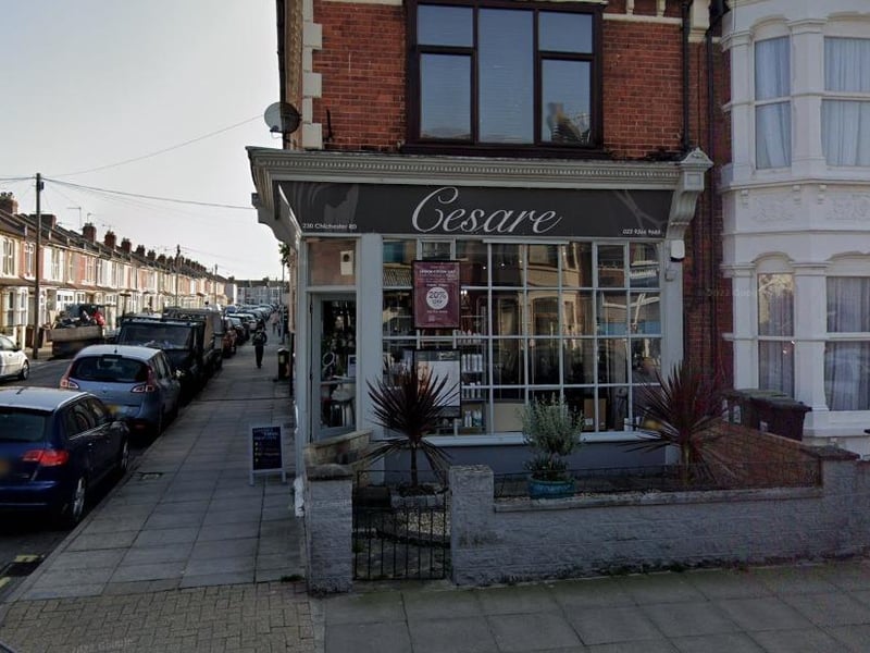Cesare, Portsmouth, has a Google rating of 4.9 with 62 reviews.