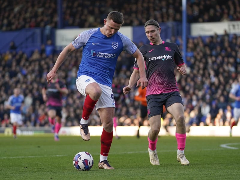 Colby Bishop attempts to inspire the Blues in the visit of Exeter to Fratton Park. Picture: Jason Brown/ProSportsImages