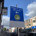 Portsmouth clean air zone signs in Kingston Road, Fratton