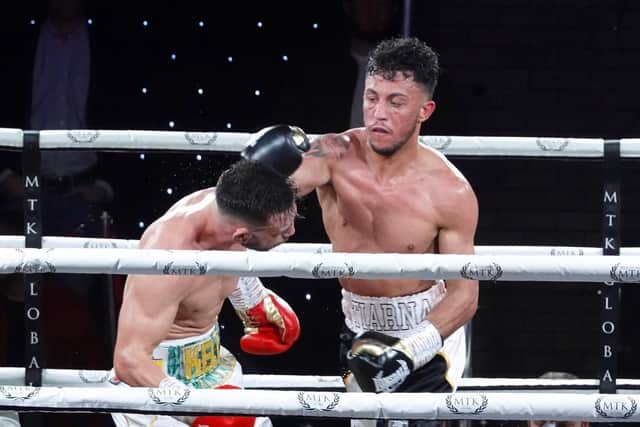 Michael Mckinson on his way to victory over Ryan Kelly at the Brentwood Centre in December 2019. Picture: APC Visuals