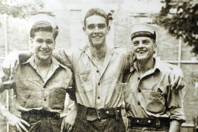 Sean Connery, centre with Larry Hudson during his time at HMS Excellent in Portsmouth.