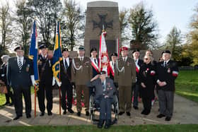 Otton Hulacki, 99 with members of British Legion, members of the Polish military and members of SPPW. Picture: Keith Woodland (071121-159)