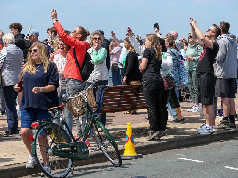 Crowds enjoy the flyover at D-Day 80 national commemorative event.Picture: Chris Moorhouse (050624-048)