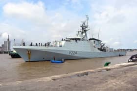 HMS Trent in Lagos. Picture: Royal Navy