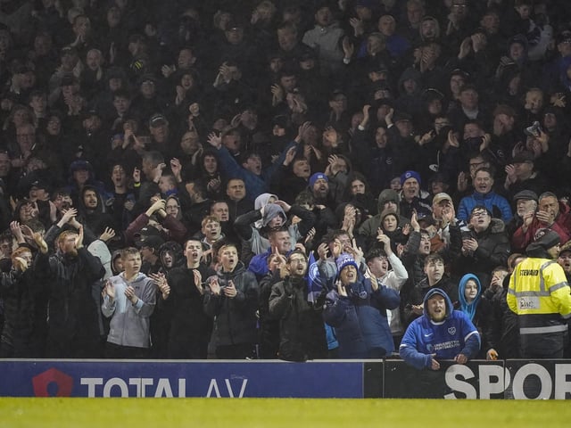 A crowd of 20,129 was packed into Fratton Park for Tuesday night's draw with Derby