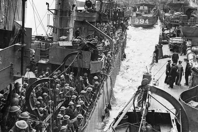 Troops evacuated from Dunkirk arrive in Dover,  May 31 1940.