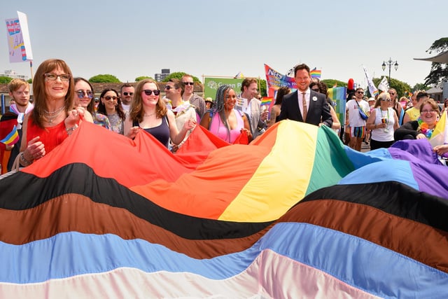 Pictured is: MP Stephen Morgan with a group in the Portsmouth Pride parade.


Picture: Keith Woodland