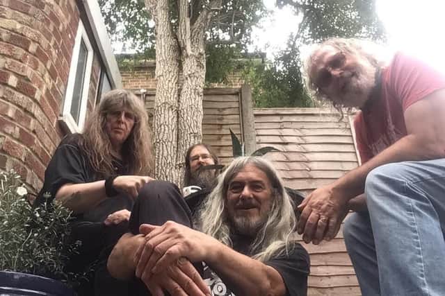 Dubbal, with band member and The Flash radio presenter Kev Ellis, far right