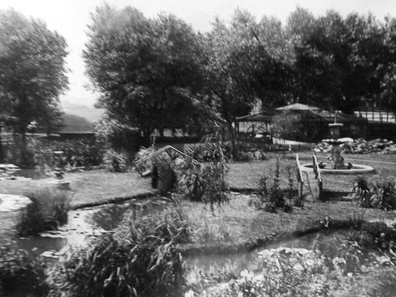 The water garden, HMS Excellent, Whale island. Long lost in time, here we see the water gardens and aviary located at Whale island, HMS Excellent before the last war.