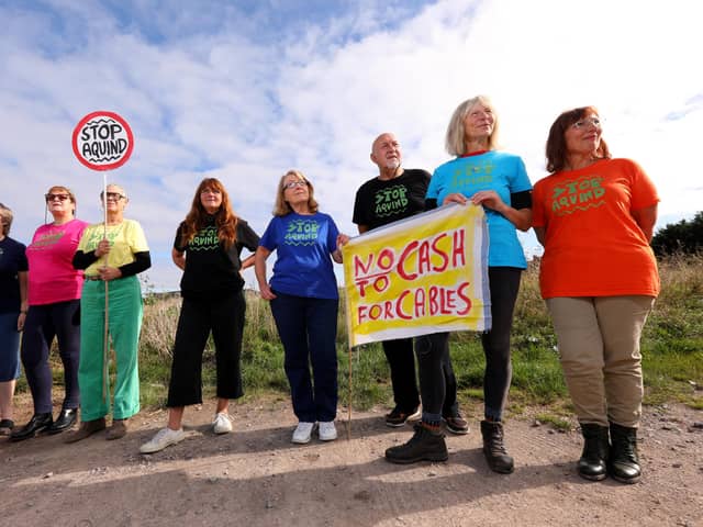 Let's Stop Aquind protesters, Fort Cumberland car park, Eastney
Picture: Chris Moorhouse   (jpns 131021-11)
