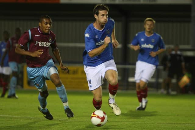 A rare photograph of Mike Williamson in Pompey action in September 2009, albeit featuring for the reserves against Watford. He never played a first-team game. Picture: Dave Haines