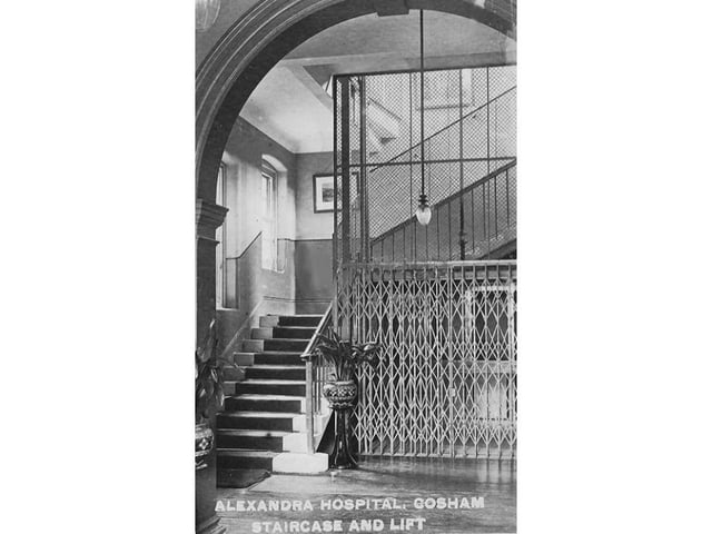 The old staircase and lift of the hospital
