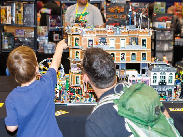 A young Lego fan is wowed by the intricate builds on display. Picture:Marcin Jedrysiak