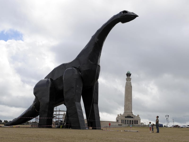 When exploring Southsea Common, I was intrigued by the miniature "Luna Park" dinosaur statue - and it turned out that the story behind it was more bizarre than anything I could have speculated. A 53-foot high ‘Southsea Dinosaur’, visting the city as part of an art tour, burned down in 2011 due to an electrical fault.