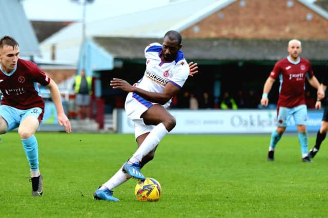 Bedsente Gomis was sent-off in Gosport's defeat at Taunton. Picture: Tom Phillips