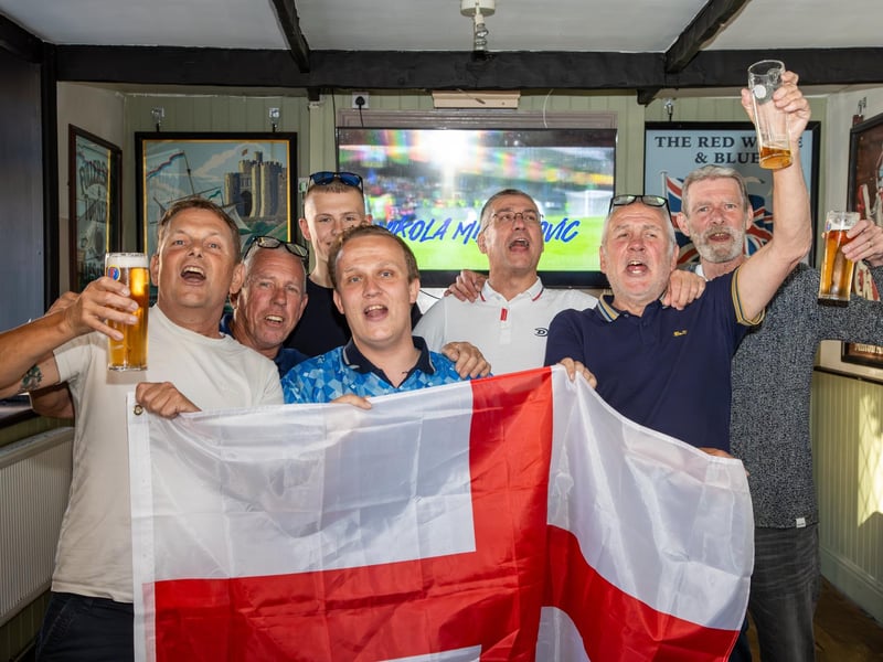 England fans gathered at the Milton Arms in Portsmouth on Sunday evening to watch England's opening game against Serbia in Euro 2024.Photos by Alex Shute