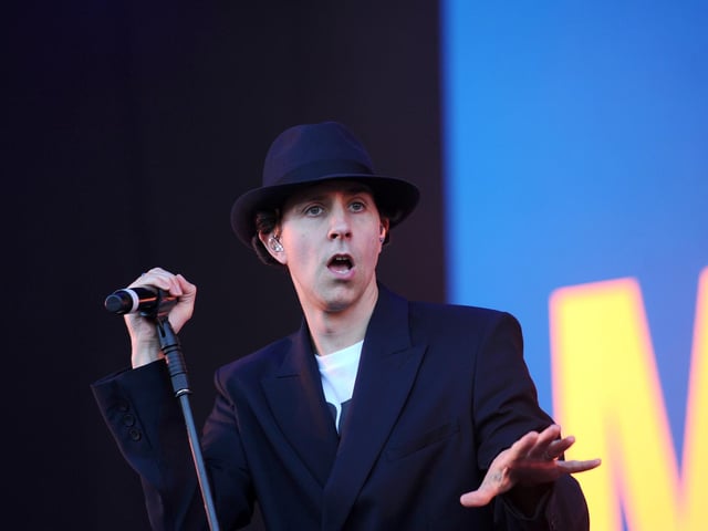 Maximo Park performing on the Castle Stage.Picture: Sarah Standing (230824-4615)
