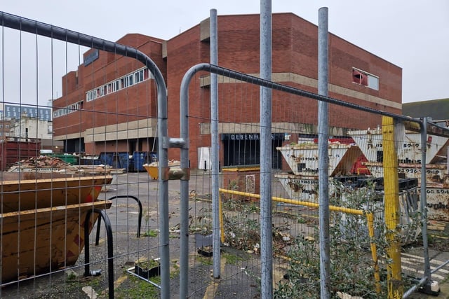 Debenhams in Commercial Road is set to become "Portsmouth's first skyscraper." Pictured is the back of the site.