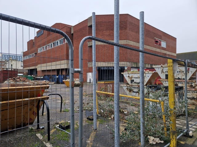 Debenhams in Commercial Road is set to become "Portsmouth's first skyscraper." Pictured is the back of the site.