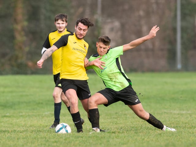 Bedhampton Village A (green) v Fratton Trades Reserves. Picture by Keith Woodland