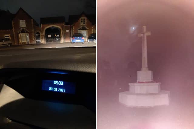 Police spent a shift protecting Ann's Hill Cemetery overnight on March 27-28 2021 following two weekends of vandalism. Picture: @Gosportpolice