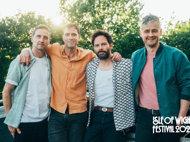 Keane backstage at Isle of Wight Festival, Saturday 22nd June 2024 : Crowds were dazzled by Pet Shop Boys and Suede, while Jessie J and Blossoms were joined by festival debutants S Club. It was another amazing day at the Isle of Wight Festival 2024.