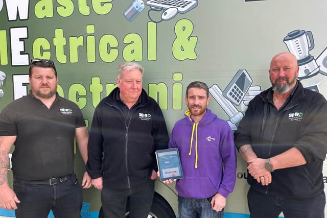 (l-r) Josh Edwards, Gary Dalton, Chad Donoghue, David Edwards, who have created the WEEE Manager platofrm.