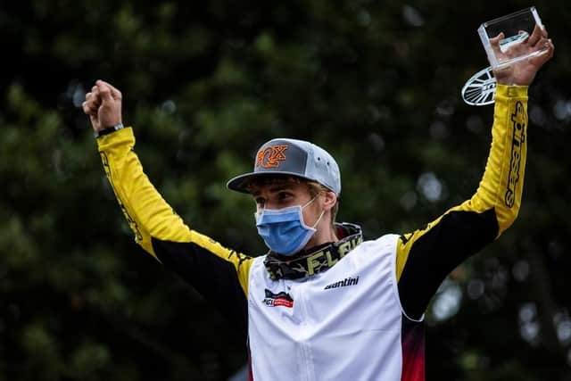 Ethan Craik celebrates his world title win. Picture: @maddogboris
